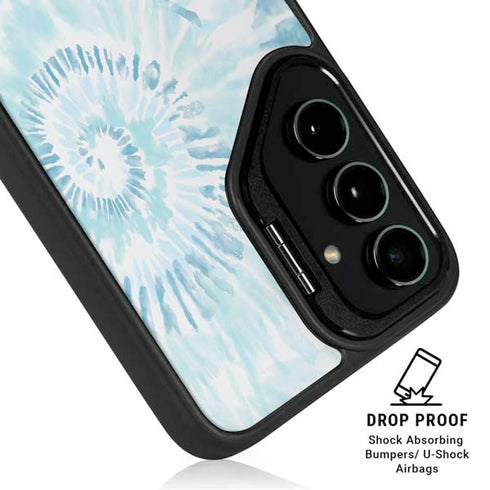 Blue and White Tie Dye Galaxy S25 Kickstand Case
